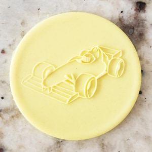 F1 Race Car POPup Embosser Cookie Biscuit Stamp Fondant Cake Decorating Icing Cupcakes Stencil