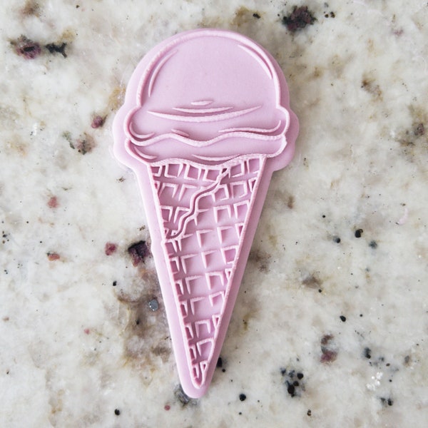 Ice Cream Cone Biscuit Cookie POPup & Cutter Embosser Stamp Fondant Cake Decorating Icing Stencil Mothers Day