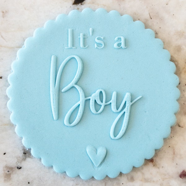 Its a Boy POPup Embosser Cookie Biscuit Stamp Fondant Cake Decorating Icing Cupcakes Stencil Baby Shower