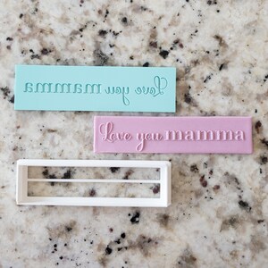 Love You Mamma Biscuit Cookie POPup Embosser Stamp & Cutter Fondant Cake Decorating Icing Mothers Day