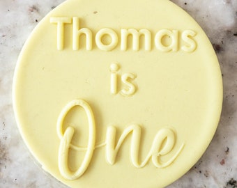 CUSTOM Name and Age Biscuit Cookie POPup Embosser Stamp Fondant Cake Decorating Icing Stencil