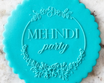 Mehndi Party Biscuit Cookie POPup Embosser Stamp Fondant Cake Decorating Icing Cupcakes Stencil Hindu Indian