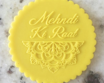 Mehndi Ki Raat Biscuit Cookie POPup Embosser Stamp Fondant Cake Decorating Icing Cupcakes Stencil Hindu Indian