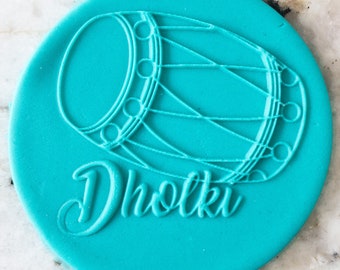 Dholki Biscuit Cookie POPup Embosser Stamp Fondant Cake Decorating Icing Cupcakes Stencil Indian