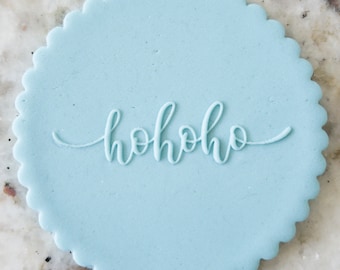Ho Ho Ho POPup Embosser Cookie Biscuit Stamp Fondant Cake Decorating Icing Cupcakes Stencil Christmas