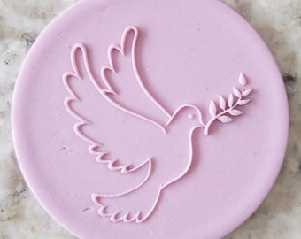 Dove POPup Embosser Cookie Biscuit Stamp Fondant Cake Decorating Icing Cupcakes Stencil Christening Communion Wedding