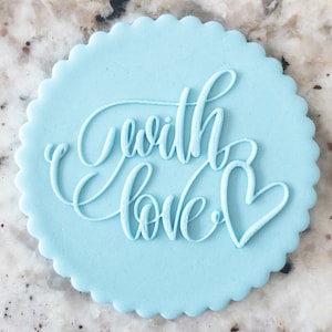 With Love Biscuit Cookie POPup Embosser Stamp Fondant Cake Decorating Icing Cupcake Stencil