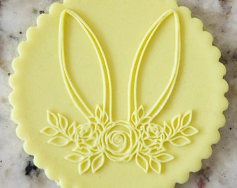 Floral Bunny Ears POPup Prägung Keks Keks stempel Fondant Kuchen Dekorieren Iks Cupcakes Schablone Ostern