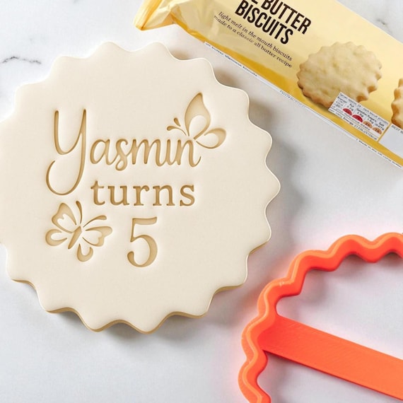 Personalisierter Keks-Keks-Stempel aus Fondant für M & S-Größe Alle Butterkekse