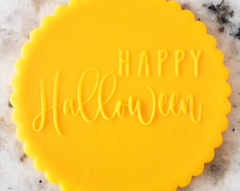 Feliz Halloween Fuente Mixta POPup Embosser Cookie Biscuit Stamp Fondant Cake Decorating Icing Cupcakes Stencil Halloween