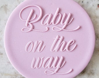 Baby On The Way POPup Embosser Cookie Biscuit Stamp Fondant Cake Decorating Icing Cupcakes Stencil