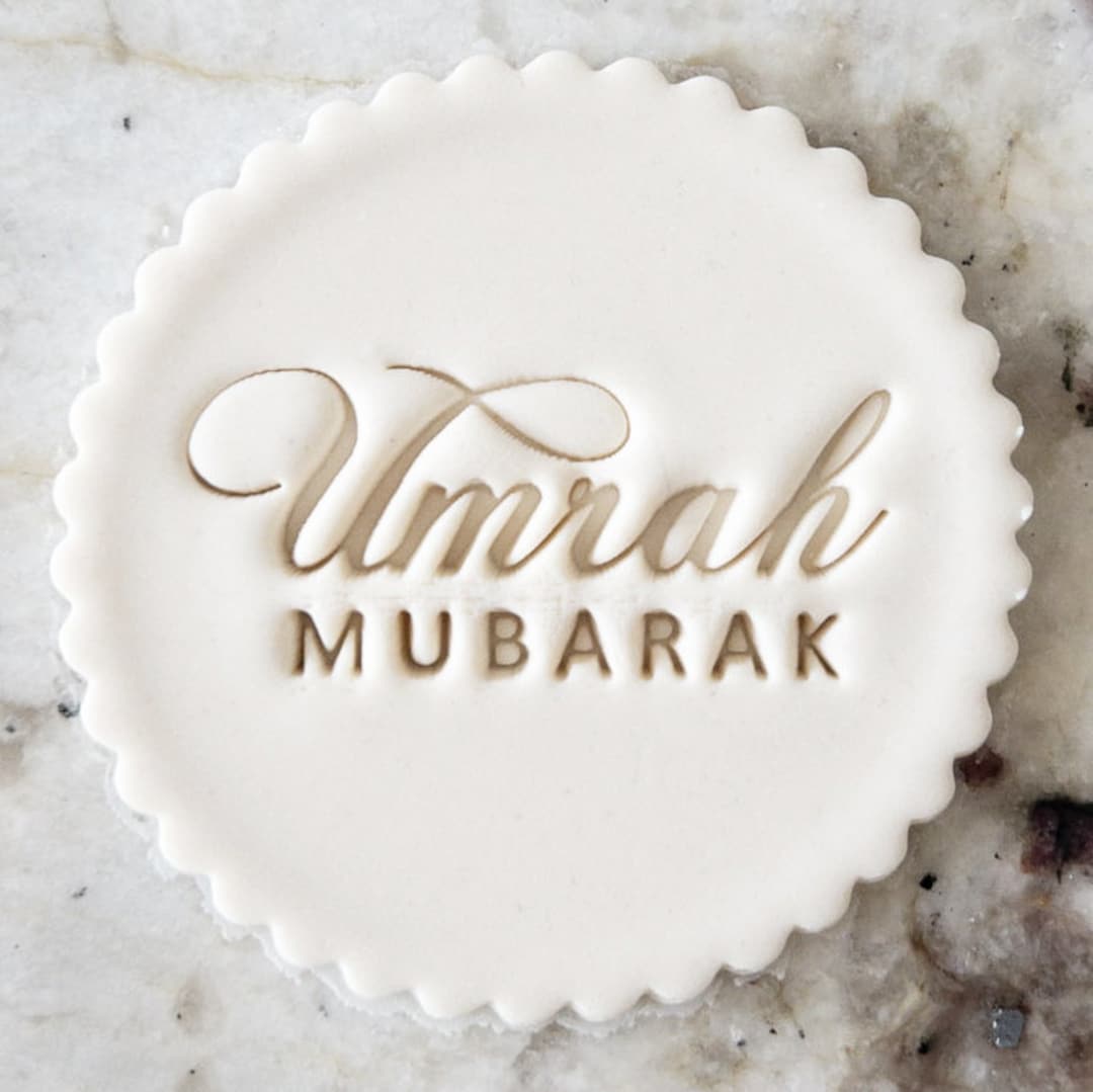 Umrah Mubarak Mixed Font Cookie Biscuit Stamp Fondant Cake