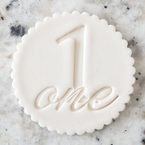 One Number One Birthday Cookie Biscuit Stamp Fondant Cake Decorating Icing Cupcakes Stencil