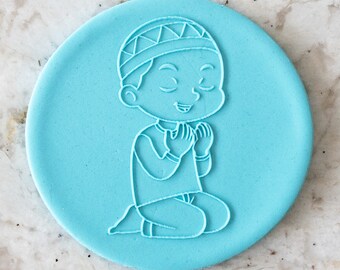 Praying Boy Biscuit Cookie POPup Embosser Stamp Fondant Cake Decorating Icing Islam Eid Ramadan