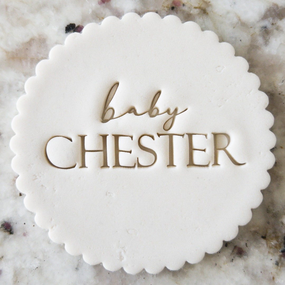 CUSTOM Baby Name Cookie Biscuit Stamp (fits M&S) Personalised Fondant ...