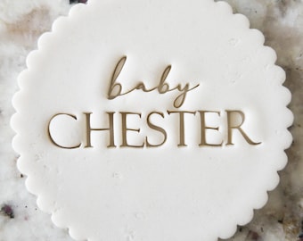 CUSTOM Baby Name Cookie Biscuit Stamp (Fits M&S) Personalised Fondant Cake Decorating Icing Cupcakes Stencil Topper