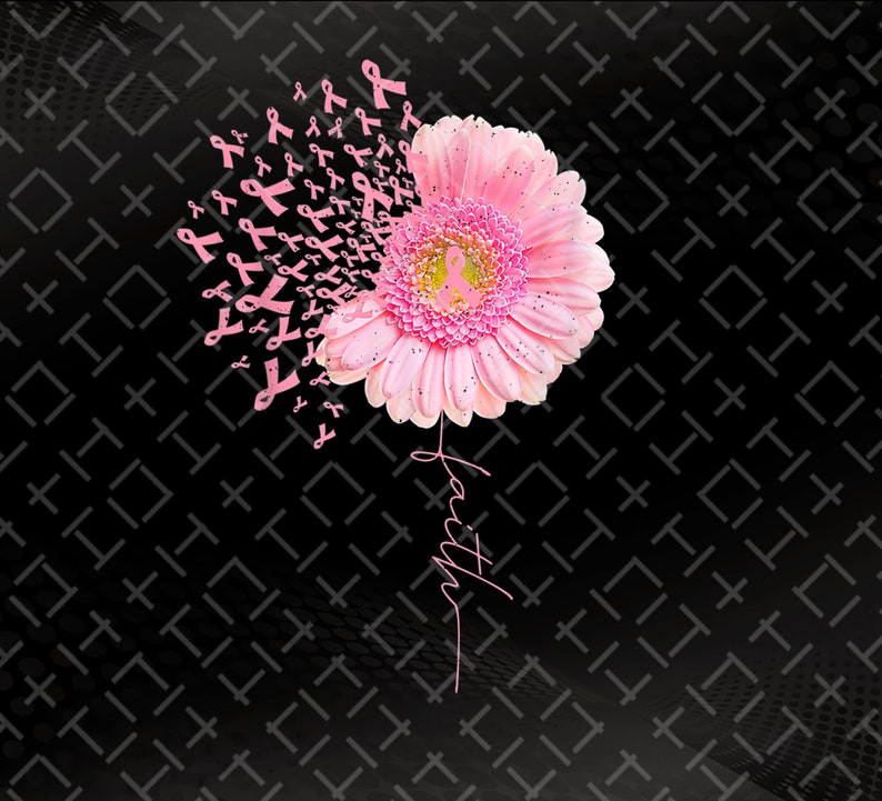 Faith Pink Ribbon Daisy Flower Breast Cancer Awareness Gifts Etsy
