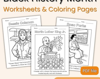 Feuilles de travail et pages à colorier du Mois de l'histoire des Noirs pour enfants | Des leaders noirs inspirants | M-2