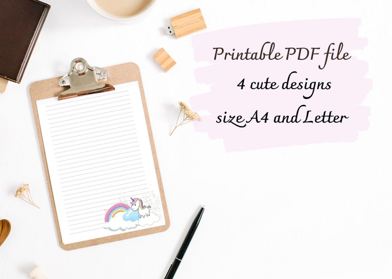 unicorn printable paper printable writing paper printable