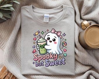 Spooky but Sweet Cute Ghost PNG | Kawaii Halloween Clipart, Matcha Lover