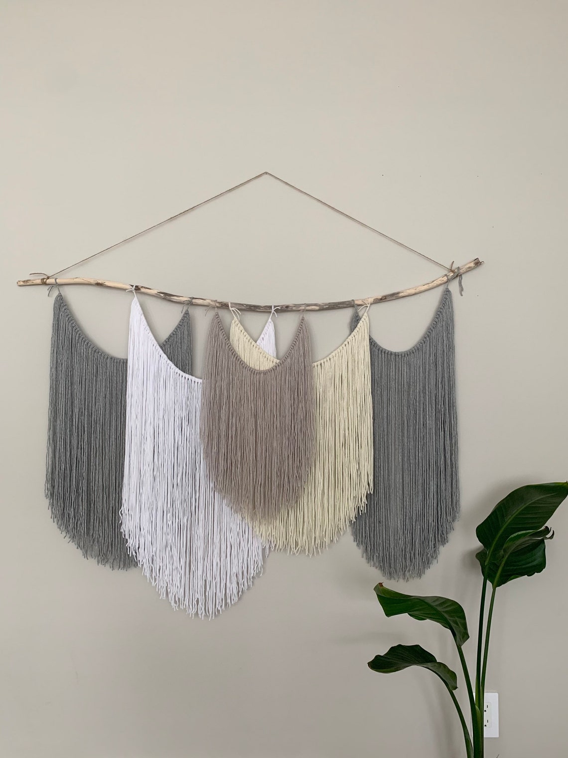 Extra Large Neutral Wall Hanging // Boho Wall Hanging // Panel Etsy