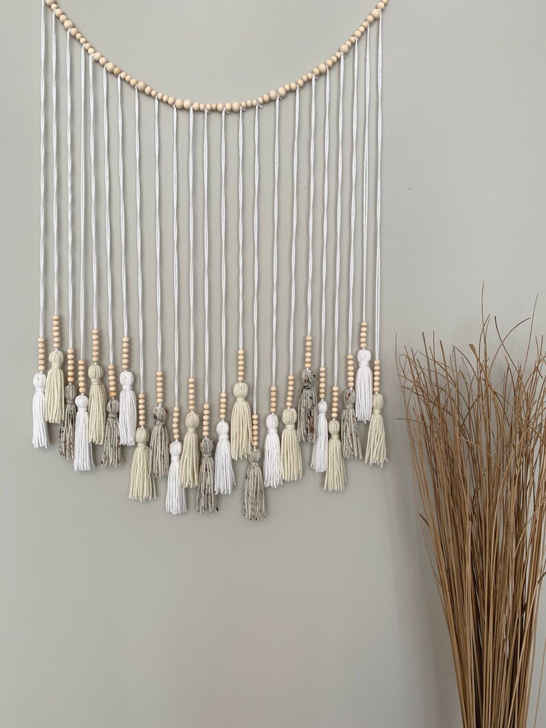 Tassel Wall Hanging // garland // beaded wall hanging // boho Etsy