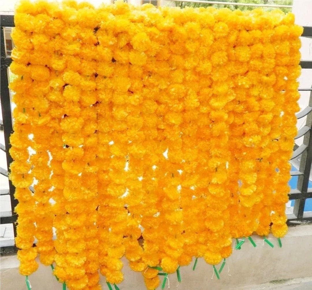 Marigold Artificial Flowers for Decoration Long Garland Etsy