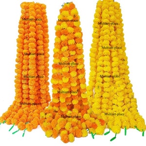 40pc lot Artificial Decorative Marigold Flower Garland Strings orange and yellow 