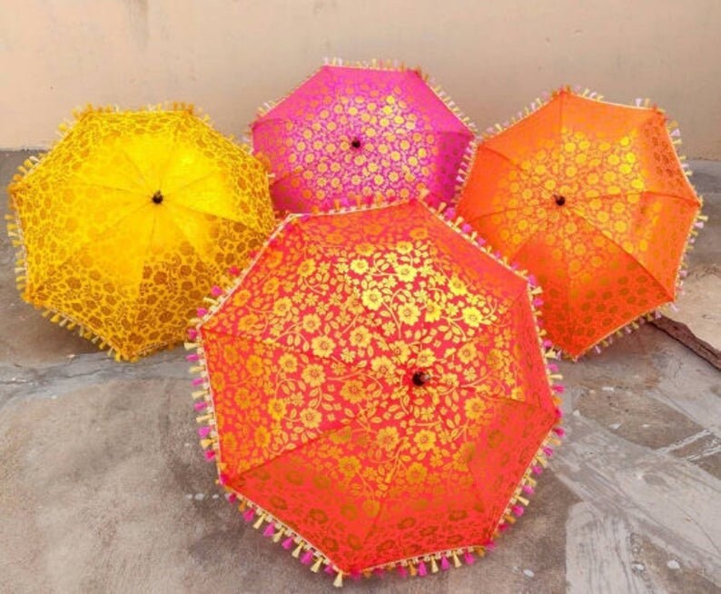 Wholesale Indian Vintage Umbrella Traditional Mehndi Decor Etsy
