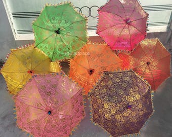 Indian Decorative Umbrellas, Colorful Fabric Parasols, Wedding Ceiling Decor, Mehndi Haldi Decoration, Boho Party Umbrella Set