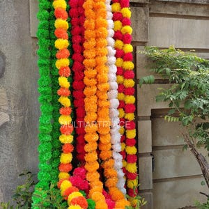 Decore 50 Strings of Indian Flower Garland Indian Decoration  Strings Artificial  Indian Wedding Christmas sangeet housewarming Decoration