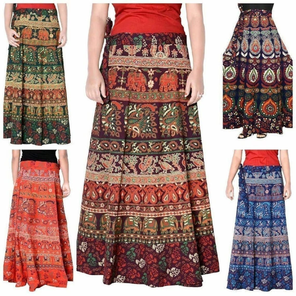 Wholesale lot Indian Cotton Long Skirt Block Print Indian Etsy
