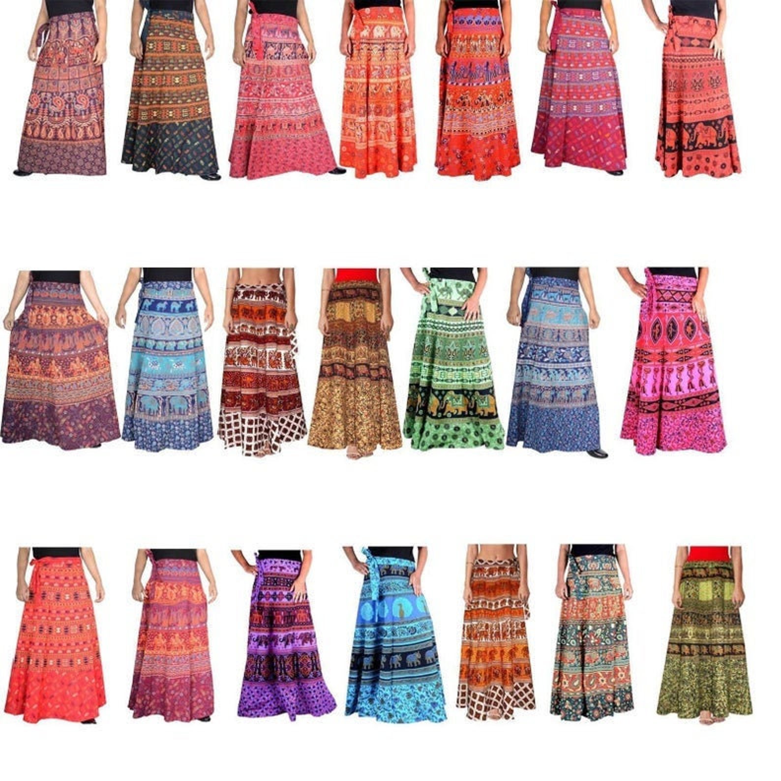 Indian Cotton Skirt for Wholesale Lot Handmade Reversible Wrap Etsy