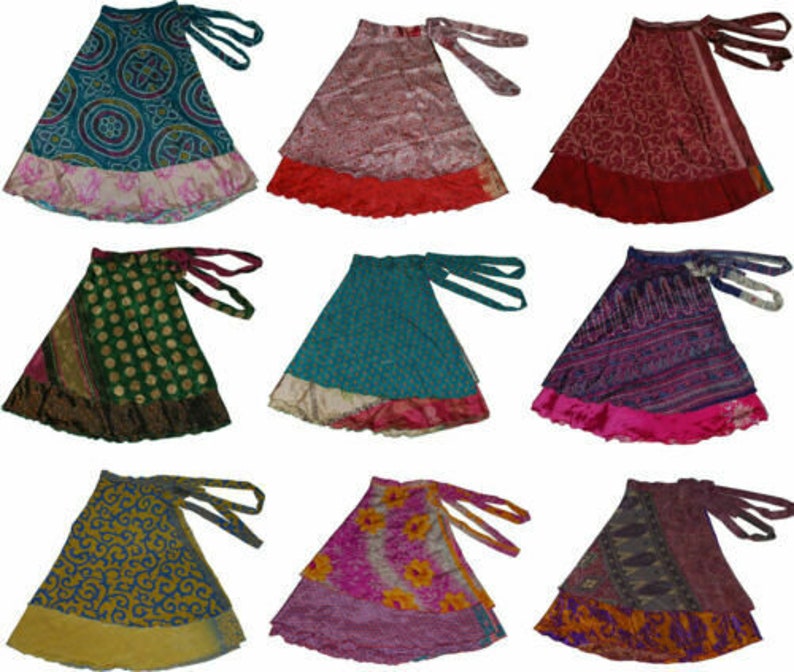 5 Pc Indian Silk Skirt Silk LONG Skirts, Silk Skirt, Bohemian Skirts ...