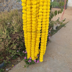 Indian Mix Color Artificial Decorative Deewali Marigold Flower Garland Strings for Party Decoration Mahendi wedding decor