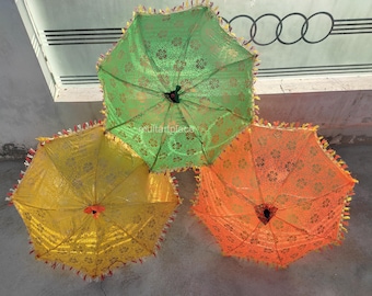 Indian Decorative Parasol Umbrella, Mehndi Sangeet Wedding Props, Rajasthani Floral Parasol, Ethnic Event Decor, Haldi Garden Backdrop