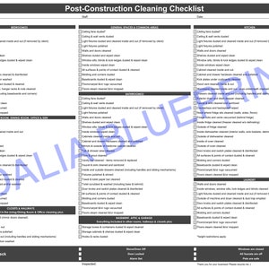 Post-construction Cleaning Checklist printable - Etsy