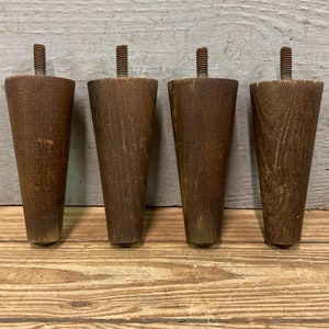 Four 4&quot; Tall Midcentury Furniture Feet | MCM Legs | Dresser Feet | Mid Century Modern Stereo