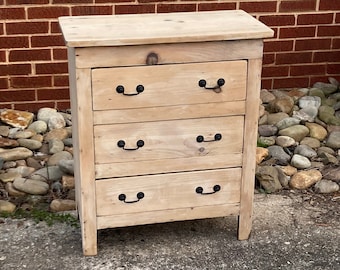 Antique Bleached Pine Chest of Drawers