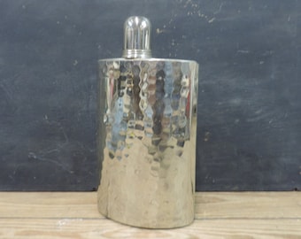 Vintage Hammered Metal Hip Flask Made in Germany