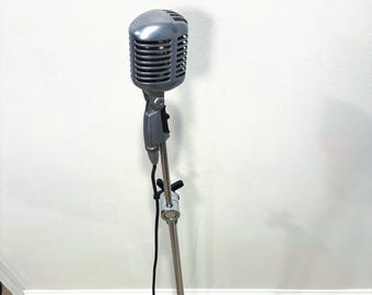 Vintage Shure 55 SW Microphone | Unidyne Dynamic | Rockablilty Music | Audiophile Gift | 1950-1960s Musical Equipment