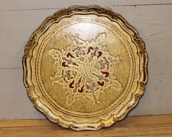 Vintage Florentine Tray |  Gold Italian Serving Tray