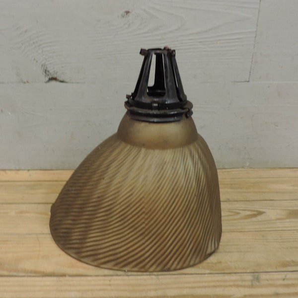 Vintage Mercury Glass Holophane Light Shade | Curtis X Ray Reflector Glass