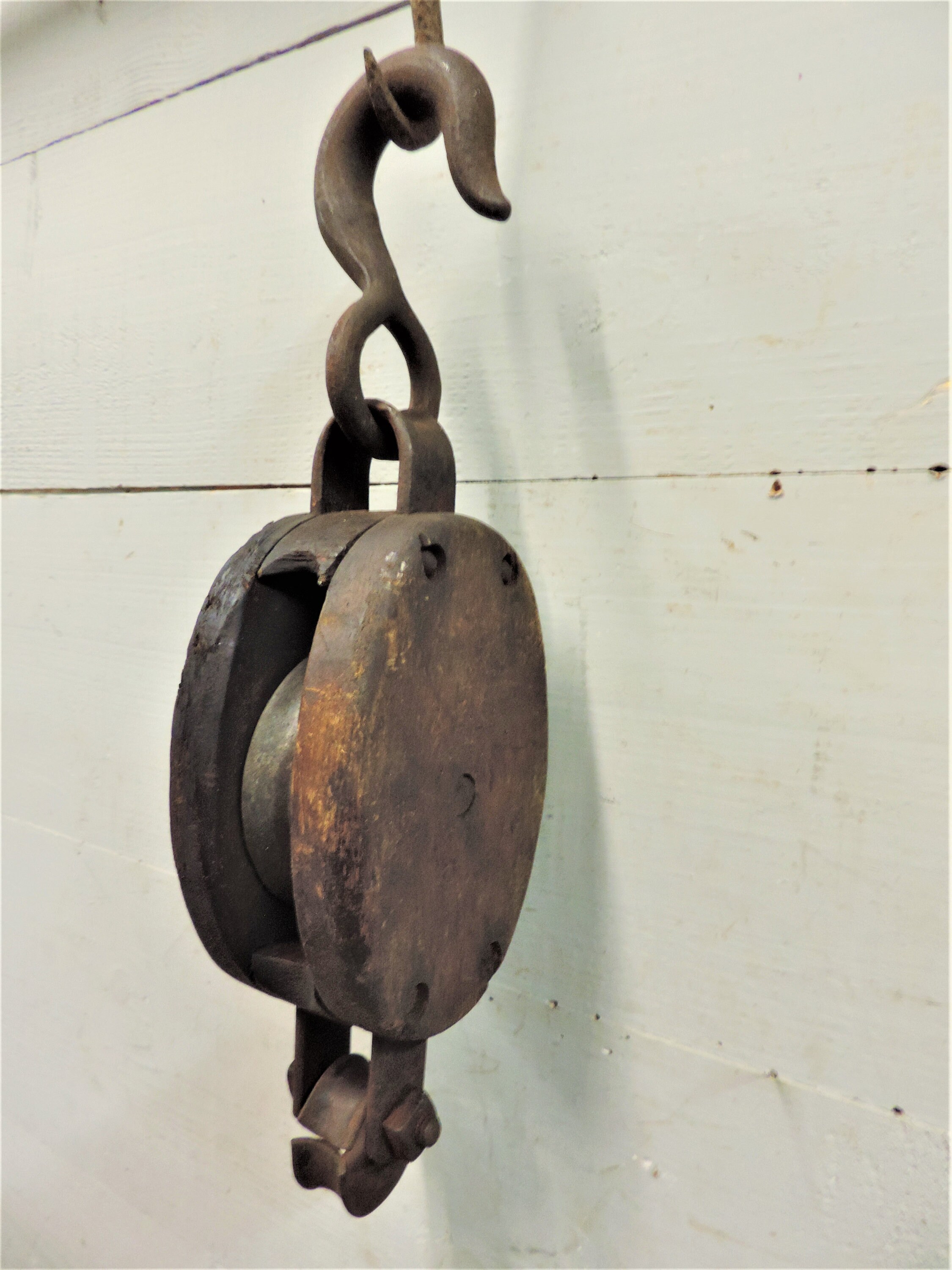Vintage Wooden Pulley Block and Tackle Etsy