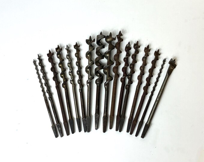 Set of 16 Vintage Wood Auger Style Drill Bits | Irwin Drill Bits - Etsy