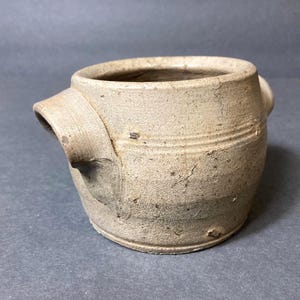 Antique French Confit Pot | Double Handled Antique French Confit Pot | Stoneware Jar | Antique Crock