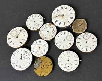 11 Antique Pocket Watch Parts | Faces and Mechanisms