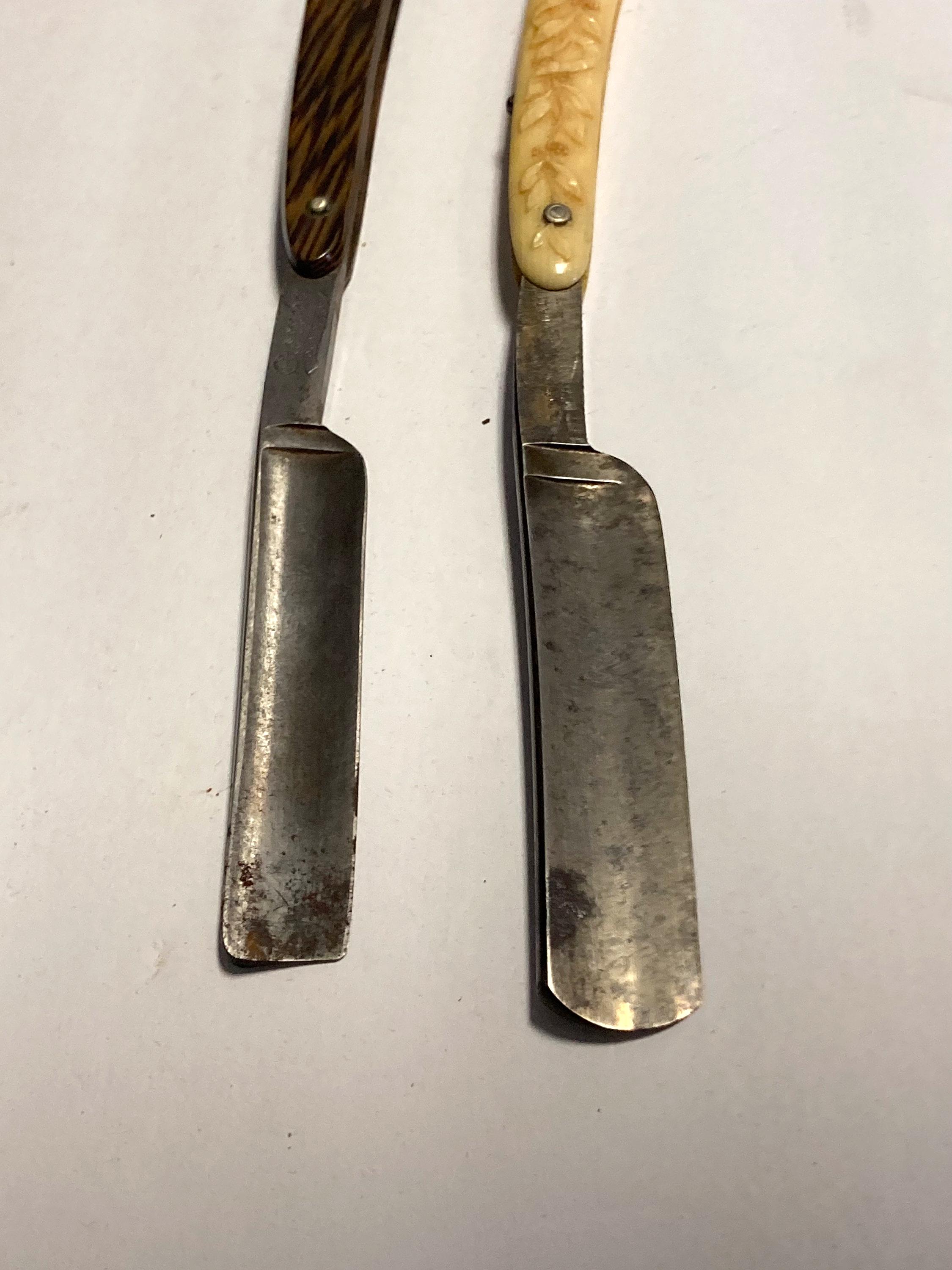 2 Antique Straight Razors | Fremont International Cutlery | Genco Old ...