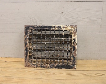 Antique Cast Iron Register | Heat Grate Cover with Louvers
