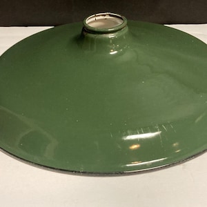 Vintage Porcelain Light Shade | 14&quot; Green Industrial Light Shade | Service Station Light | Factory Light